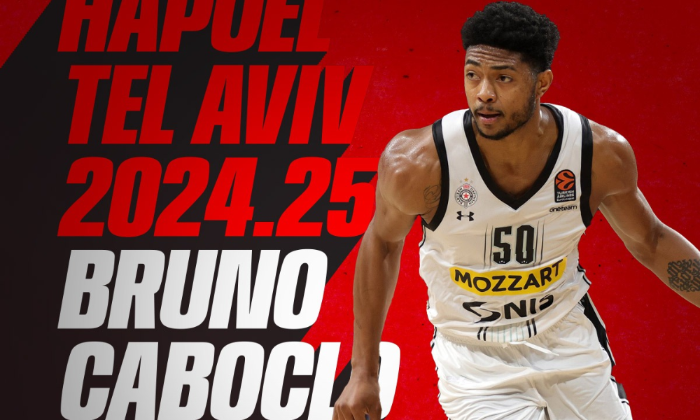 Bruno Caboclo, novo reforço do Hapoel Tel Aviv, de Israel, pela temporada 2024/2025 (Divulgação/Hapoel Tel Aviv BC)