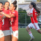 Red Bull Bragantino e Internacional, últimos classificados ao mata-mata do Brasileiro Feminino (Fernando Roberto/RB Bragantino e Reprodução/X/@GuriasColoradas)