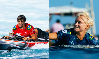 Ítalo Ferreira e Tatiana Weston-Webb, representantes do Brasil no Finals do Circuito Mundial (Fotos: WSL)