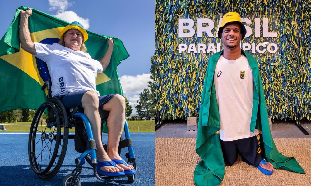 Beth Gomes e Gabriel Araújo, porta-bandeiras do Brasil na cerimônia de abertura dos Jogos Paralímpicos de Paris-2024 (Fotos: CPB)