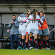 Comemoração das jogadoras do São Paulo na primeira partida das quartas de final do Brasileiro Feminino (Foto: Ricardo Oliveira)