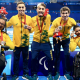 Revezamento do Brasil com a medalha de bronze dos Jogos Paralímpicos de Paris-2024 (Ana Patrícia/CPB)