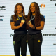 Jade Barbosa e Lorrane Oliveira, ginastas brasileiras medalhistas de bronze nos Jogos de Paris-2024 (Foto: Pedro Suaide)