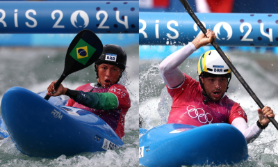 Ana Sátila e Pepê Gonçalves na disputa do caiaque cross nos Jogos Olímpicos de Paris-2024 (Fotos: Luiza Moraes/COB)