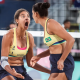 Duda e Ana Patrícia em ação no torneio de vôlei de praia dos Jogos Olímpicos de Paris-2024