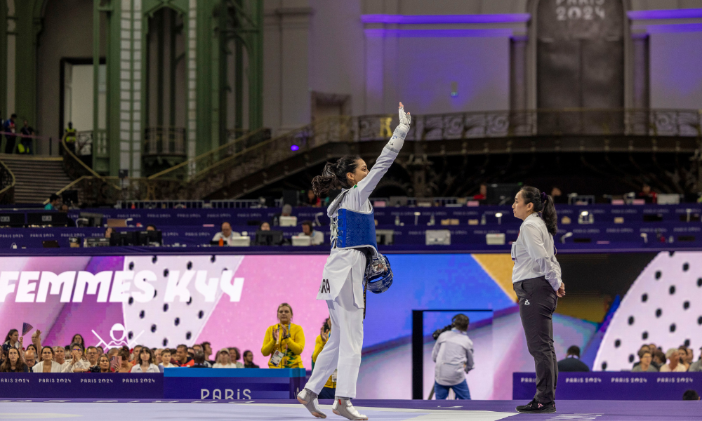 Maria Eduarda Stumpf no taekwondo dos Jogos Paralímpicos de Paris-2024