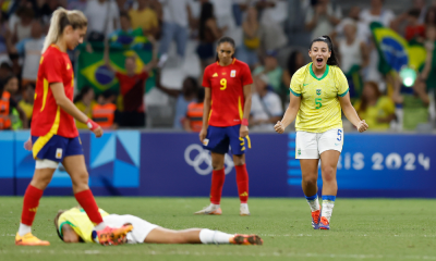 Futebol feminino despachando a Espanha nos Jogos Olímpicos de Pris-2024