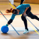 Geovana Moura em ação no goalball antes dos Jogos Paralímpicos de Paris-2024