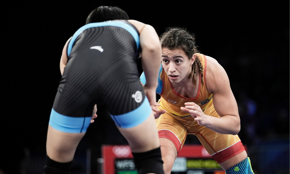 Giullia Penalber na luta pelo bronze do wrestling dos Jogos Olímpicos de Paris-2024