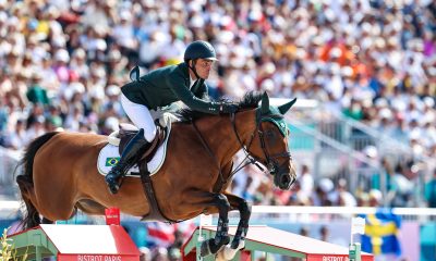 Na imagem, Stephan Barcha, que foi o melhor do Brasilno hipismo em Paris.