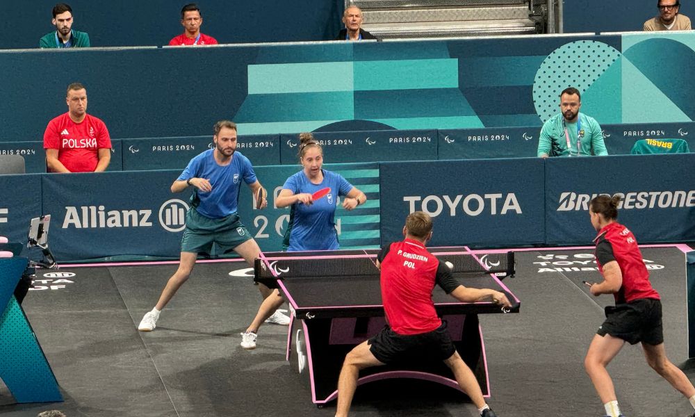 Luiz Manara e Danielle Rauen enfrentam poloneses nas quartas de final do tênis de mesa nos Jogos Paralímpicos de Paris-2024