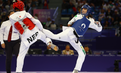 Silvana Fernandes lutando no taekwondo da Paralimpíada de Paris-2024