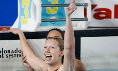 Stephanie Balduccini comemora quebra do recorde sul-americano dos 100m medley no Troféu José Finkel