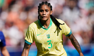 Tarciane em jogo da Seleção Feminina nos Jogos Olímpicos de Paris-2024