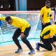 Jogadores do Brasil em ação contra a França no Goalball masculino nos Jogos Paralímpicos de Paris - Foto: Ana Patrícia Almeida/CPB