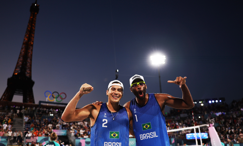 evandro e arthur estão nas quartas de final dos jogos olímpicos de paris-2024 no vôlei de praia masculino