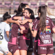 Jogadoras da Ferroviária comemoram gol contra o Santos no Paulistão Feminino