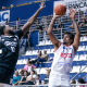 Lance do jogo entre Sesi Franca e Corinthians no Paulista de basquete masculino