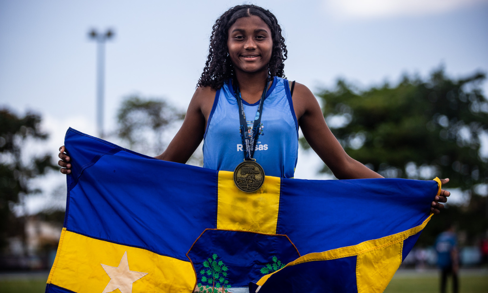 Viviany de Lima, dona do novo recorde nacional sub-16 do salto em distância no Brasileiro Sub-18 (Gustavo Alves/CBAt)