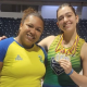 Laila Grimaldi (à direita) e Jaqueline Ferreira, técnica do Brasil no Pan-Americano Sub-17 (Divulgação/CBLP)