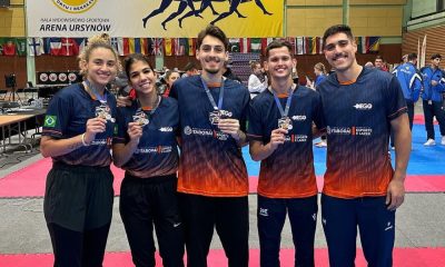 Milena Titoneli, Nivea Barros, Paulo Ricardo e Fillipe Rabello no Aberto da Polônia de taekwondo