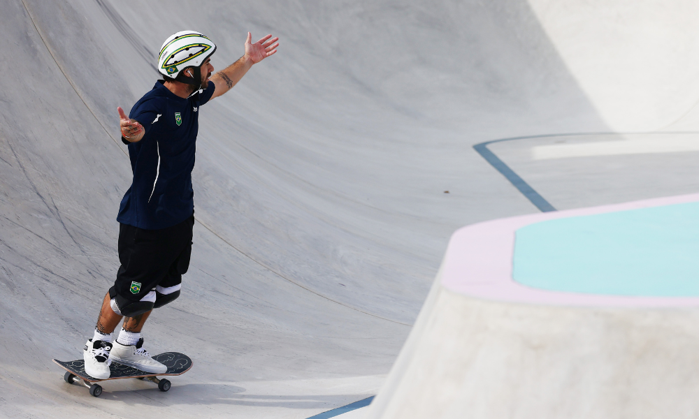 Pedro Barros em ação no Mundial de Skate Park de Roma