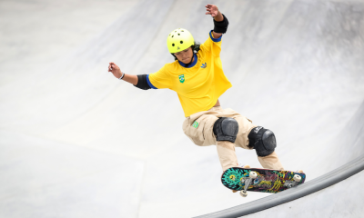 Raicca Ventura em ação no Mundial de Skate Park de Roma