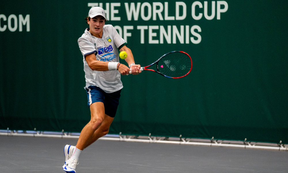 João Fonseca na Copa Davis no duelo entre Brasil e Itália