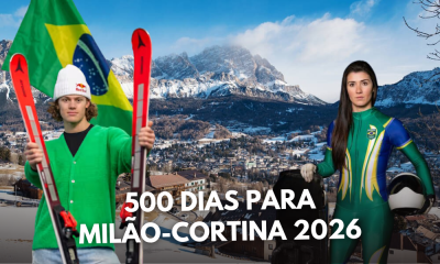 Montagem com fotos de Nicole Silveira e Lucas Pinheiro Braathen que irão participar dos Jogos Olímpicos de Inverno Milão-Cortina 2026