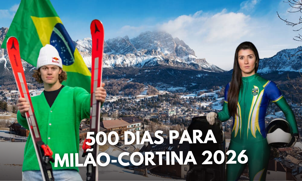 Montagem com fotos de Nicole Silveira e Lucas Pinheiro Braathen que irão participar dos Jogos Olímpicos de Inverno Milão-Cortina 2026