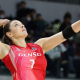 Rosamaria em jogo do Denso Airybees na liga japonesa de vôlei