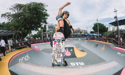 Augusto Akio durante participação no STU Pro Rio de skate park