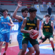 Lance do jogo entre Brasil e Uruguai no Sul-Americano Sub-15 de basquete masculino