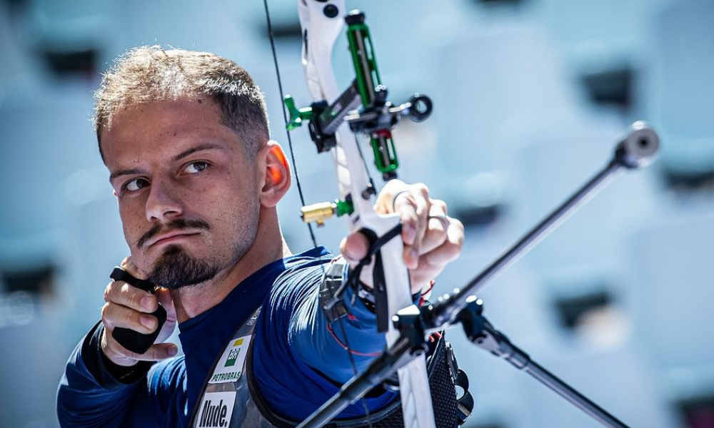 Marcus D'Almeida na final da Copa do Mundo de tiro com arco (Foto: World Archery)