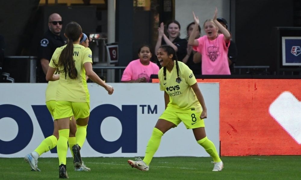 Jogadoras do Washington Spirit na vitória pela NWSL