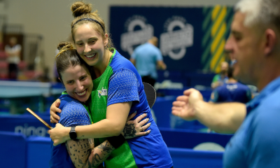 Danielle Rauen e Jennyfer Parinos no Aberto do Brasil de tênis de mesa paralímpico