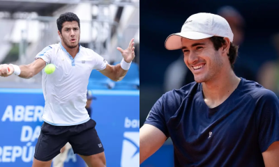 Mateus Alves e Gustavo Heide, brasileiros classificados às oitavas do Challenger de Curitiba (Luiz Candido/CBT e Meierhans Fotografie/EFG Swiss Open Gstaad)