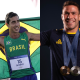 Caio Bonfim e Willian Lima, porta-bandeiras dos Jogos Universitários Brasileiros (JUBs Brasília) (Alexandre Loureiro/COB e Rafael Bello/COB)