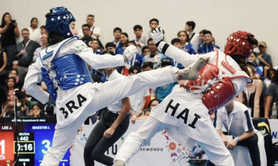 Isabelle Dalapria em ação no Mundial Júnior de taekwondo; Rayssa Moreira em ação