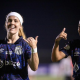 Ketlen comemorando gol do Santos na Libertadores Feminina