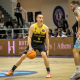 Marcelinho Huertas em ação me partida do La Laguna Tenerife na Champions League de basquete masculino