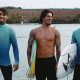 Gabriel Medina e jogadores do Brasil