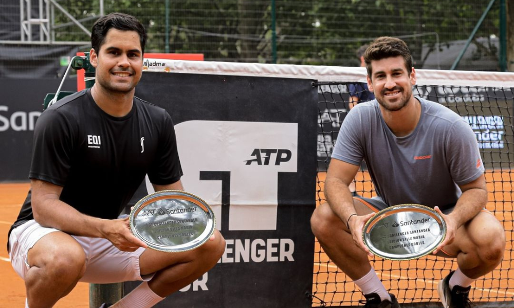 Orlando Luz e Marcelo Zormann com o título do Challenger de Villa Maria