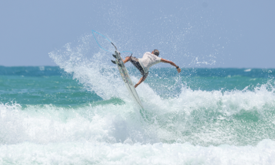 Surfista Yuri Barros na etapa da Taça Brasil de surfe em Alagoas