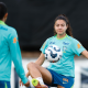 Angelina em treino da Seleção Feminina de futebol