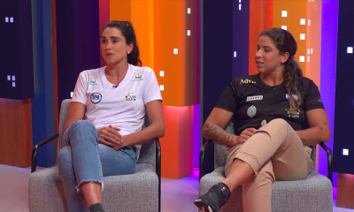 Carol Solberg e Rebecca no Hello LA, do SporTV