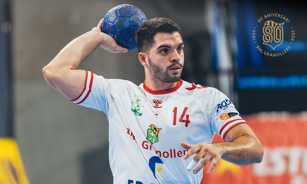 Leonardo Abrahão, atleta do BM Granollers no Campeonato Espanhol de handebol (Reprodução/Instagram/@bmgranollers)