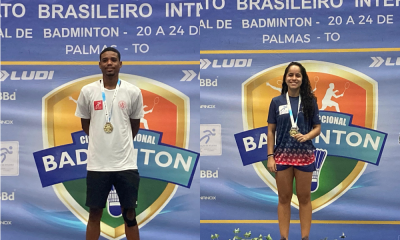 Arthur Pomoceno e Jeisiane Alves, campeões da chave de simples da categoria Principal na Etapa de Palmas do Circuito Nacional (Fotos: Victor Fardin/CBBd)