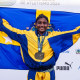 Viviany de Lima com o ouro no salto triplo do Brasileiro Sub-16 de atletismo (Gustavo Alves/CBAt)