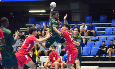 Brasil em ação no Sul-Centro Americano de handebol, em Nicarágua (Foto: Handball SCA)